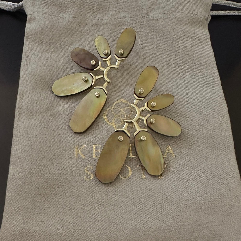 Kendra Scott Gold and Brown Earrings